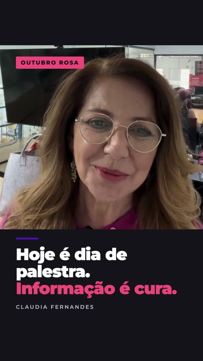 Hoje é dia de palestra. Informação é cura.